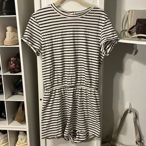 American apparel striped black and white romper playsuit size medium